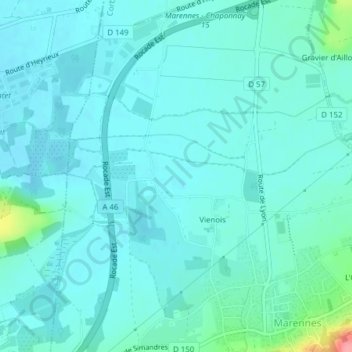 Mapa topográfico Chazelle, altitude, relevo