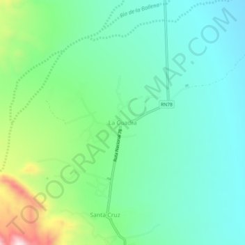 Mapa topográfico La Cuadra, altitude, relevo