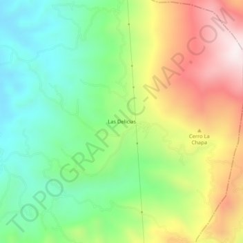 Mapa topográfico Las Delicias, altitude, relevo