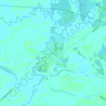 Mapa topográfico Loreto, altitude, relevo