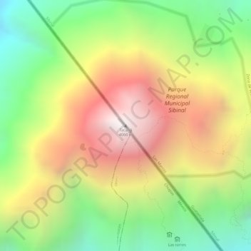 Mapa topográfico Tacaná, altitude, relevo