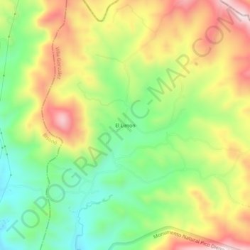 Mapa topográfico El Limon, altitude, relevo