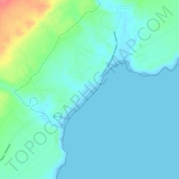 Mapa topográfico Playa Najayo, altitude, relevo