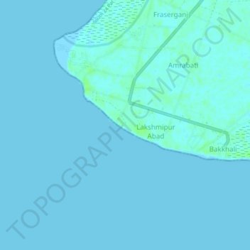Mapa topográfico Bakkhali, altitude, relevo