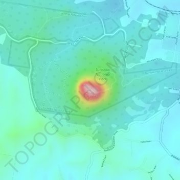 Mapa topográfico Mount Cooroora, altitude, relevo