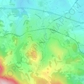 Mapa topográfico Montréal-la-Cluse, altitude, relevo