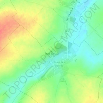 Mapa topográfico Mont Bernard, altitude, relevo