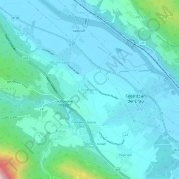 Mapa topográfico Nikelsdorf, altitude, relevo
