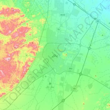 Mapa topográfico Ha'il, altitude, relevo