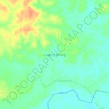 Mapa topográfico Serdang Kuring, altitude, relevo