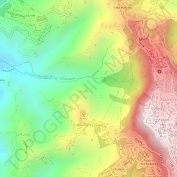 Mapa topográfico Finca Anatolia, Morrogacho, altitude, relevo