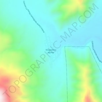 Mapa topográfico Magdaleno Aguilar, altitude, relevo