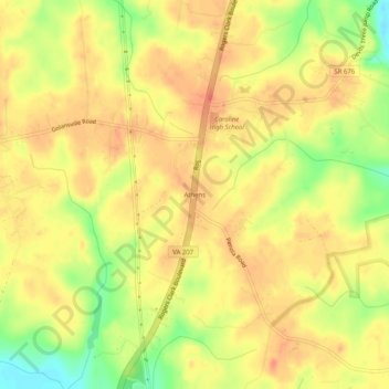 Mapa topográfico Athens, altitude, relevo