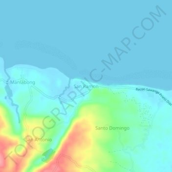 Mapa topográfico San Ramon, altitude, relevo