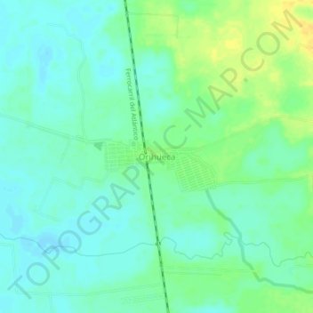 Mapa topográfico Orihueca, altitude, relevo