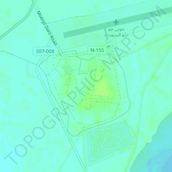 Mapa topográfico Mohenjo Daro, altitude, relevo