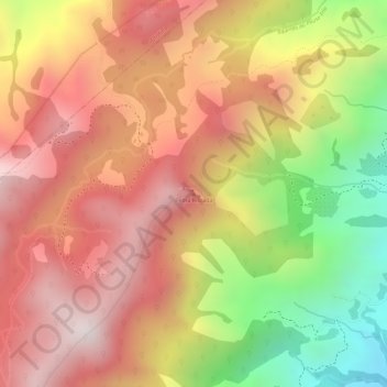Mapa topográfico Pedra Riscada, altitude, relevo