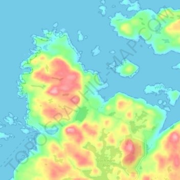 Mapa topográfico Fanagmore, altitude, relevo