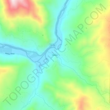 Mapa topográfico Walker, altitude, relevo