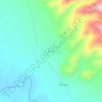 Mapa topográfico El Terrero, altitude, relevo