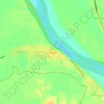 Mapa topográfico Alibago, altitude, relevo
