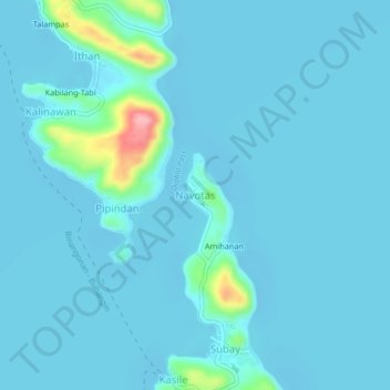 Mapa topográfico Navotas, altitude, relevo