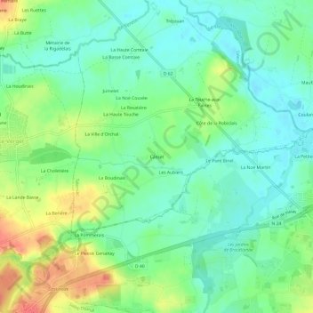 Mapa topográfico Casset, altitude, relevo