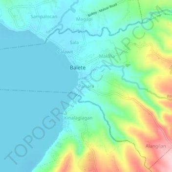 Mapa topográfico Palsara, altitude, relevo