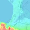 Mapa topográfico Jimbaran, altitude, relevo