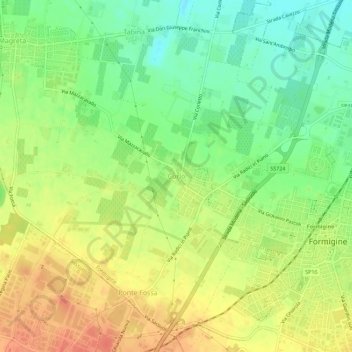 Mapa topográfico Corlo, altitude, relevo