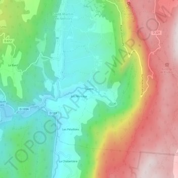 Mapa topográfico Tourtre, altitude, relevo