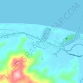 Mapa topográfico Pata West, altitude, relevo