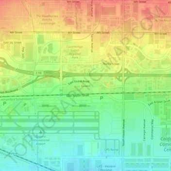 Mapa topográfico Guasti, altitude, relevo
