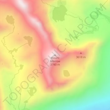 Mapa topográfico Mount Morrow, altitude, relevo