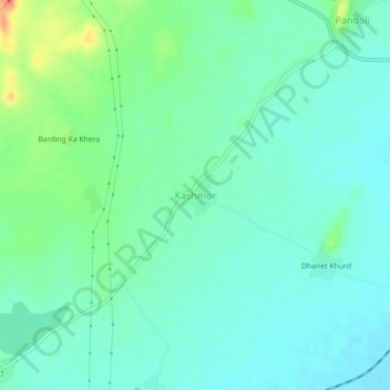 Mapa topográfico Kashmor, altitude, relevo