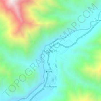Mapa topográfico Condoray, altitude, relevo