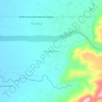 Mapa topográfico Catangraran, altitude, relevo