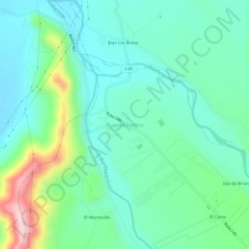 Mapa topográfico Puente Negro, altitude, relevo