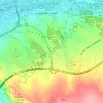 Mapa topográfico Nava, altitude, relevo