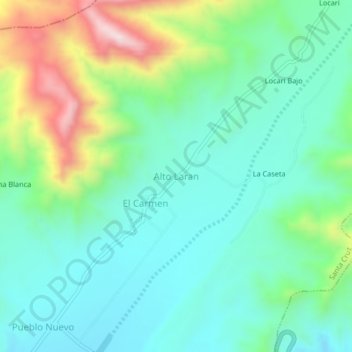 Mapa topográfico Alto Laran, altitude, relevo