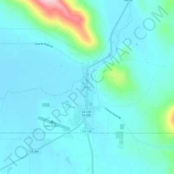 Mapa topográfico Adin, altitude, relevo
