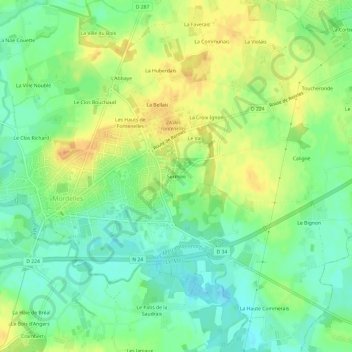 Mapa topográfico Sermon, altitude, relevo