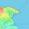 Mapa topográfico Mare Morto, altitude, relevo