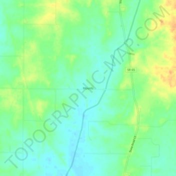 Mapa topográfico Mounts, altitude, relevo