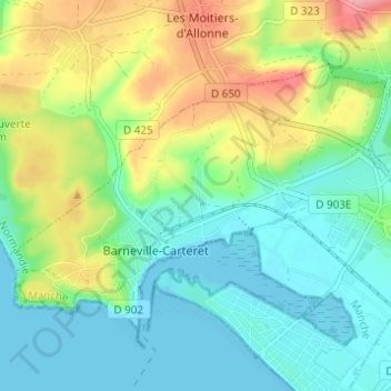 Mapa topográfico Le Valnotte, altitude, relevo