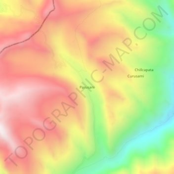 Mapa topográfico Parusani, altitude, relevo