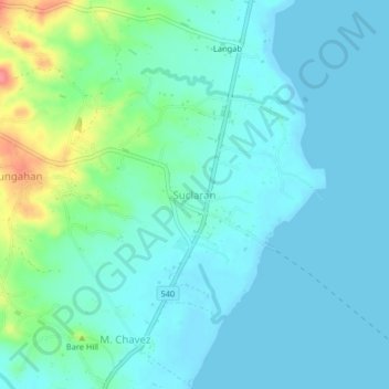 Mapa topográfico Suclaran, altitude, relevo