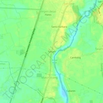 Mapa topográfico Tarcan, altitude, relevo