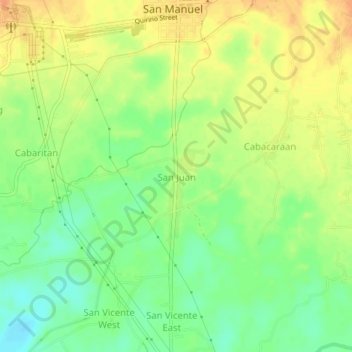 Mapa topográfico San Juan, altitude, relevo
