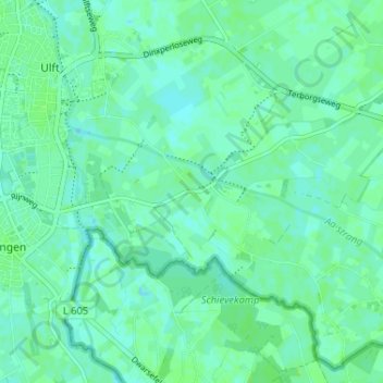 Mapa topográfico Voorst, altitude, relevo